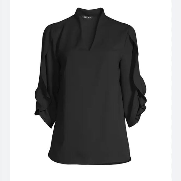 NWT Misook Tulip-Sleeve Crepe De Chine Blouse Medium - Picture 6 of 9